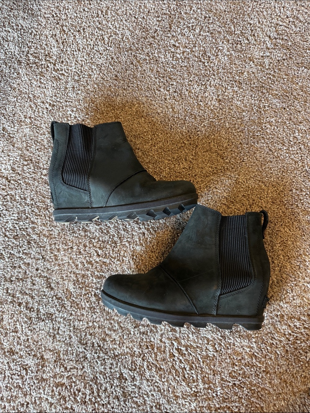 Sorel Black Chelsea Wedge Boot with Logo Sole